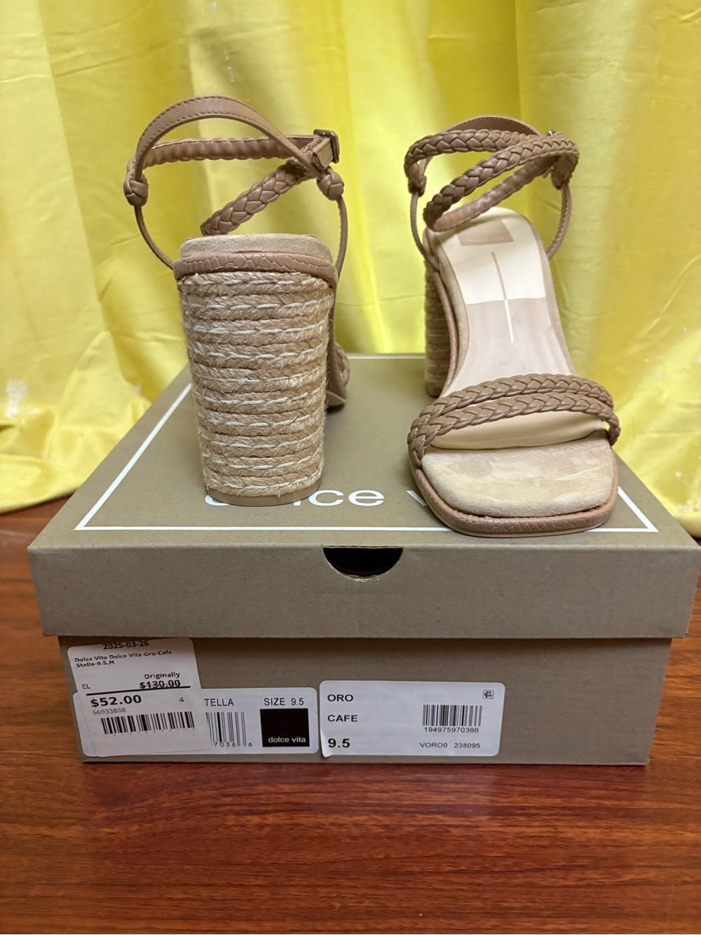 Dolce Vita Braided Espadrille Wedge Sandals in Cafe